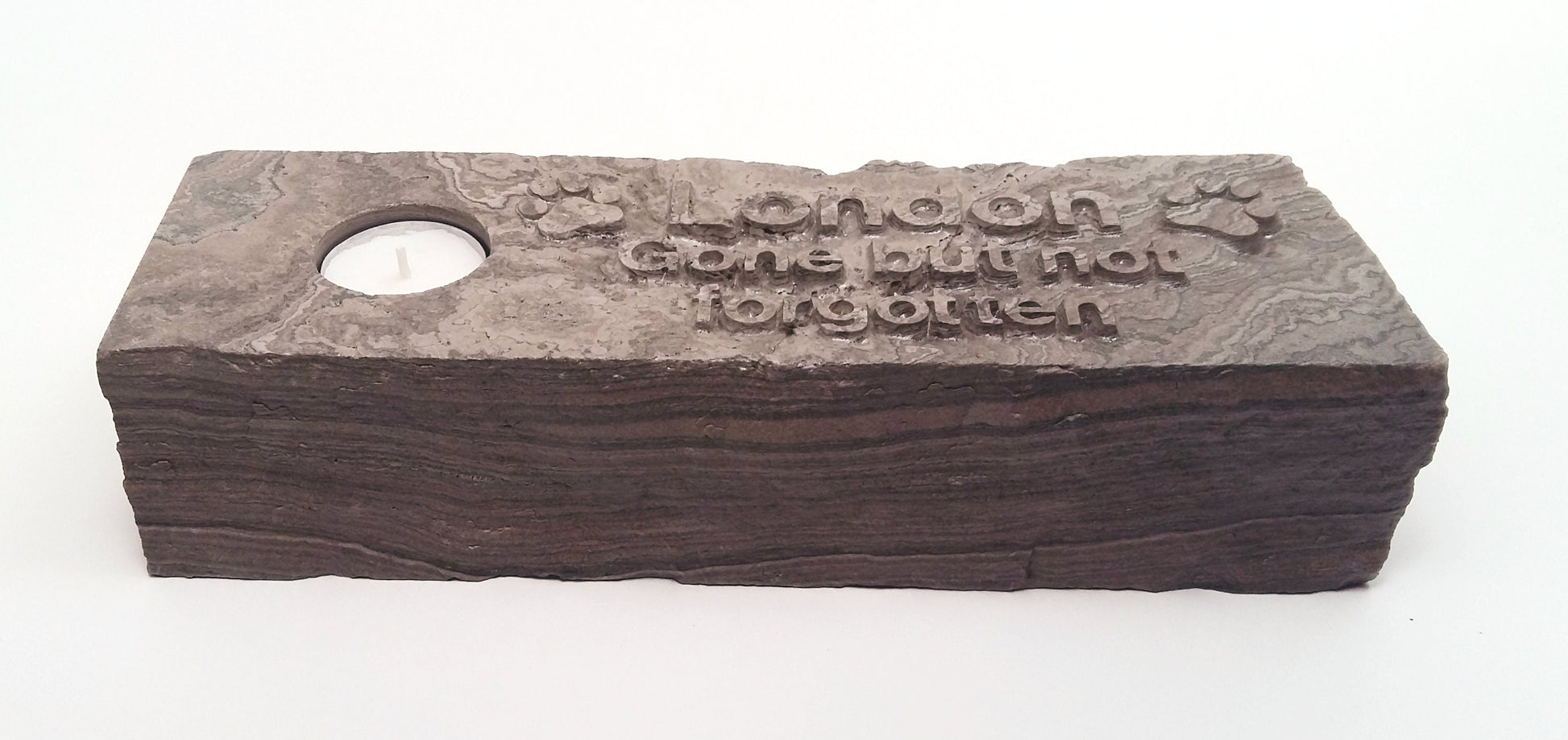Formal Stone Pet Memorial Candle Holder