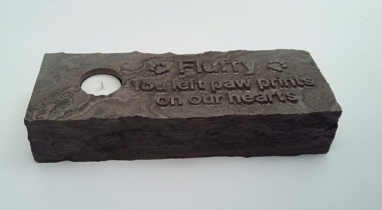 Formal Stone Pet Memorial Candle Holder