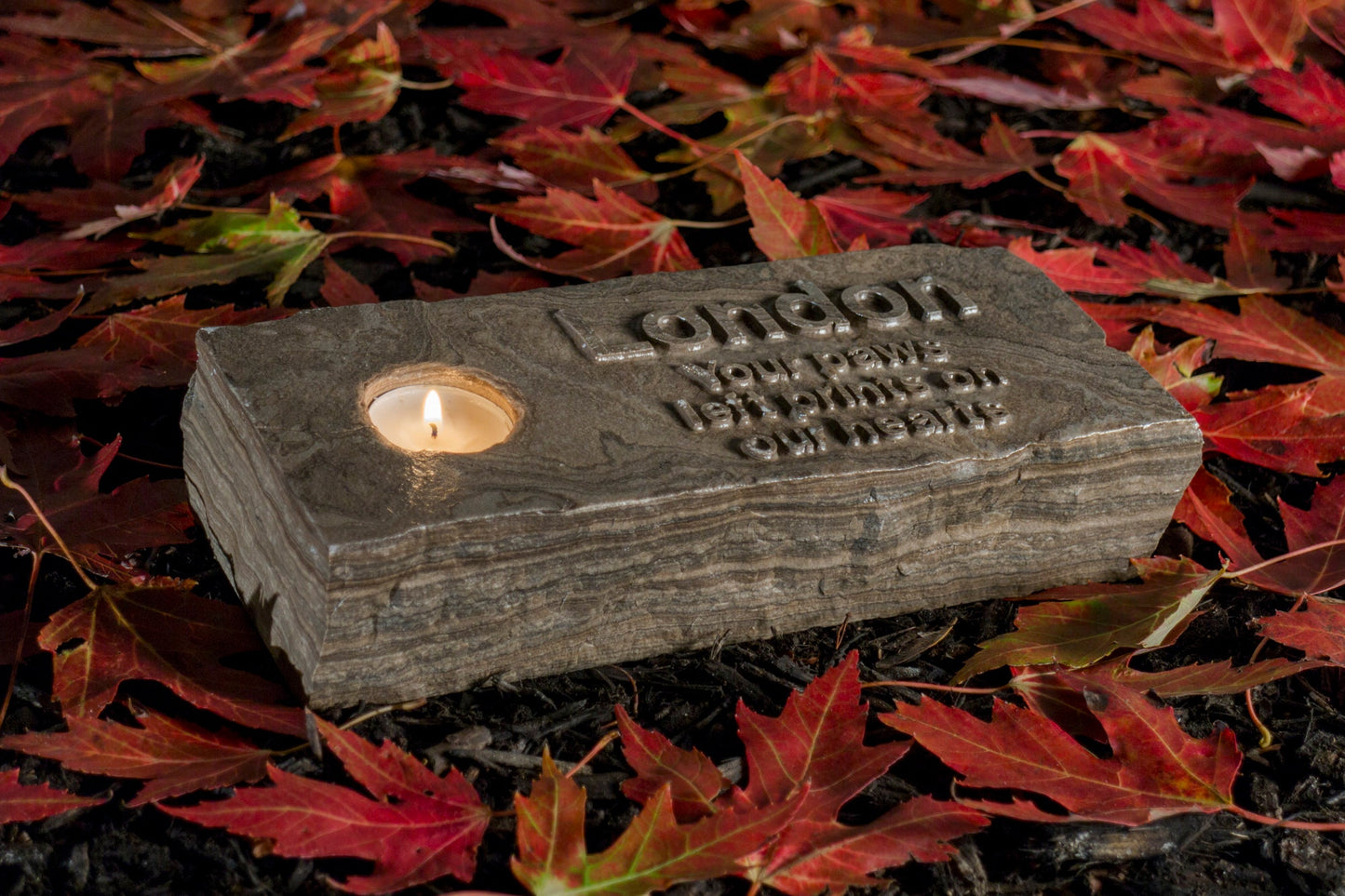Formal Stone Pet Memorial Candle Holder
