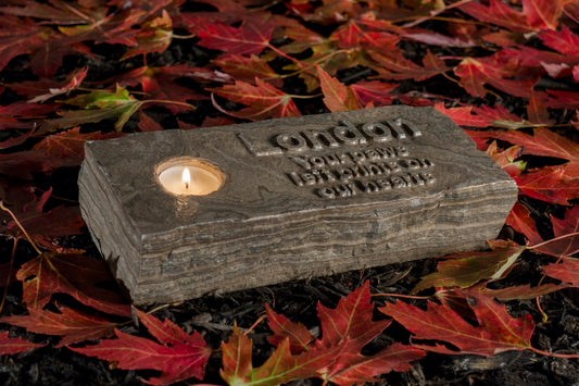 Formal Stone Pet Memorial Candle Holder