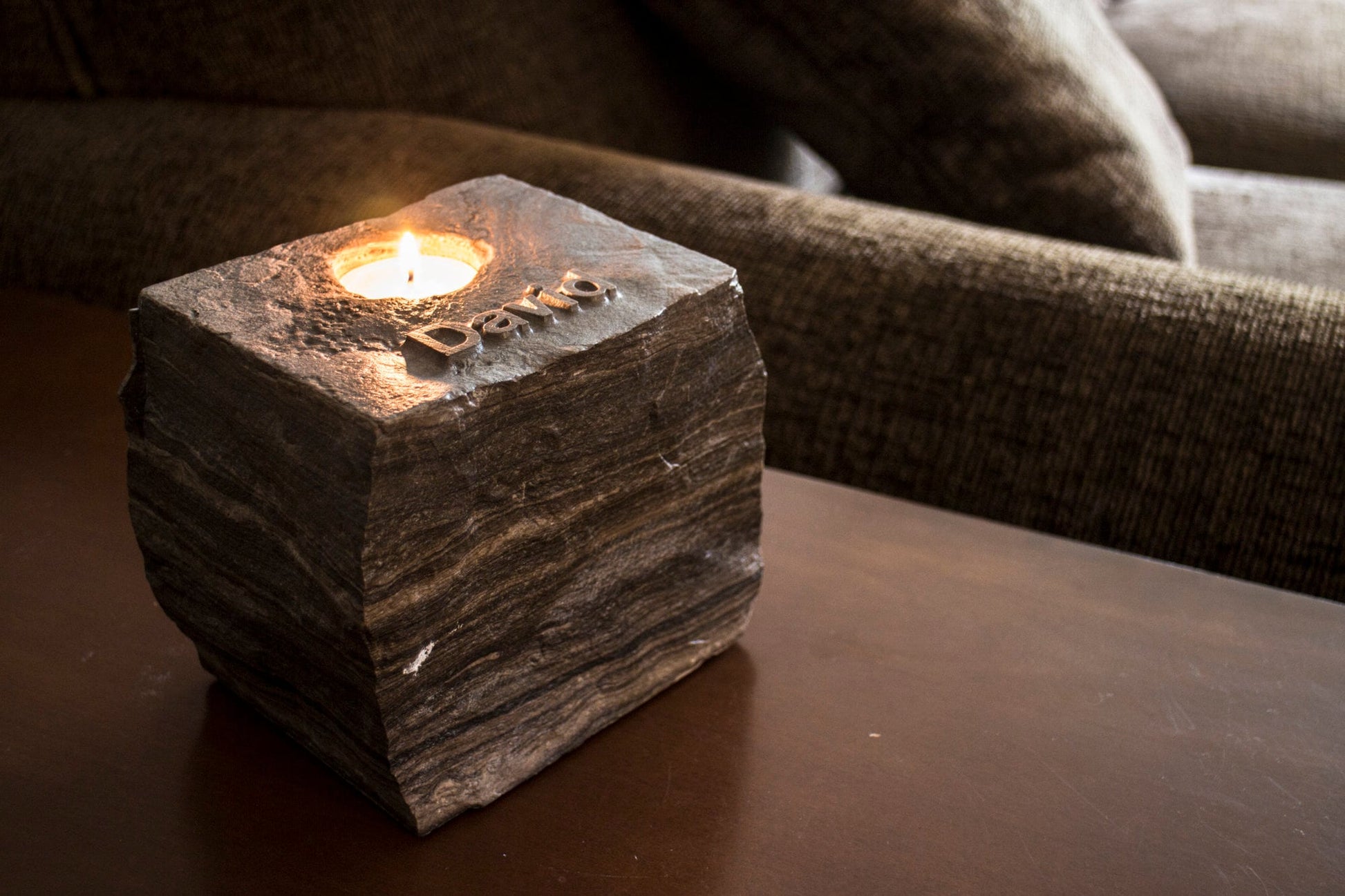Traditional Stone Memorial Candle Holder