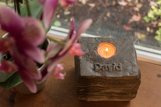 Traditional Stone Memorial Candle Holder