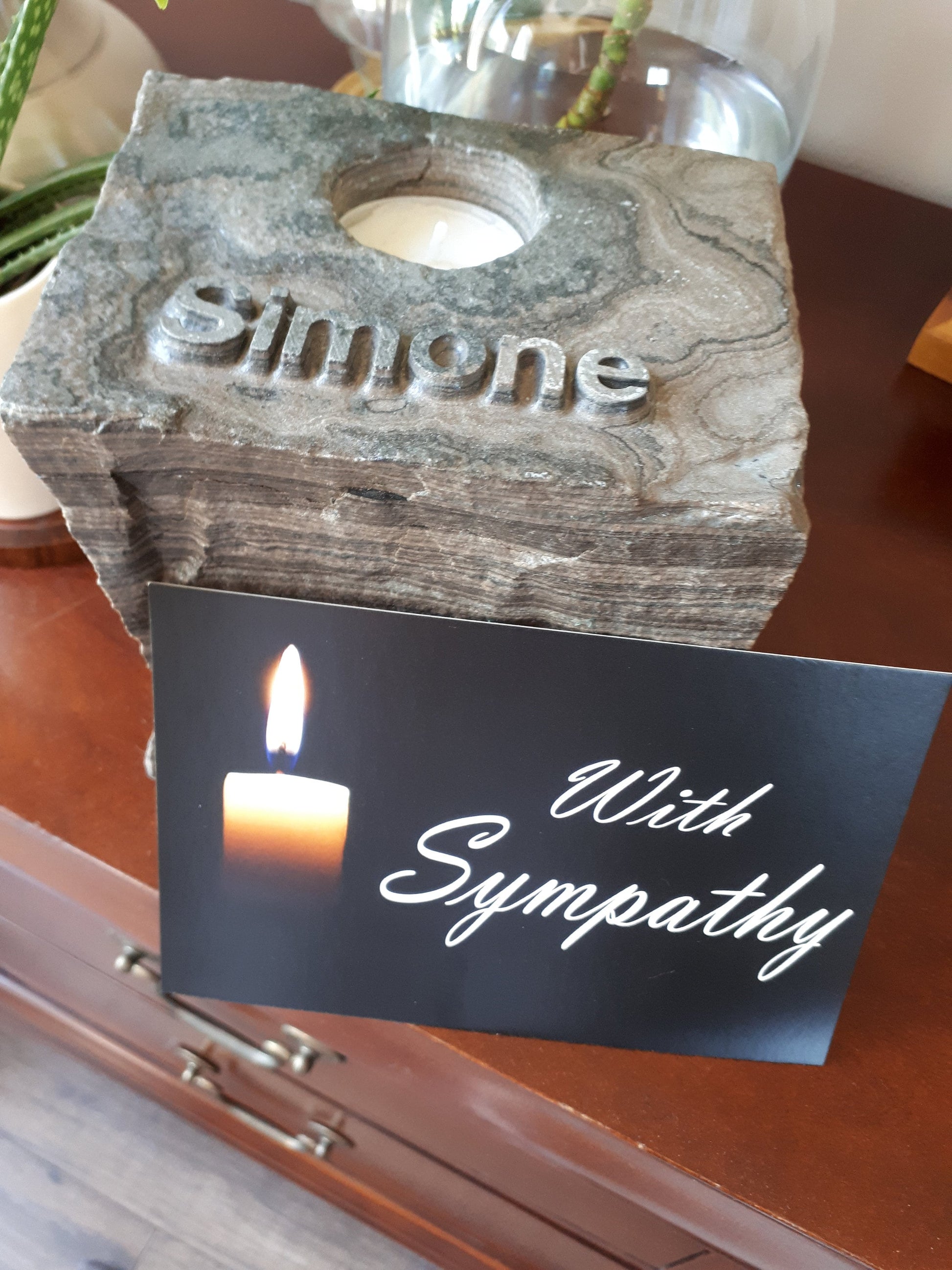 Traditional Stone Memorial Candle Holder