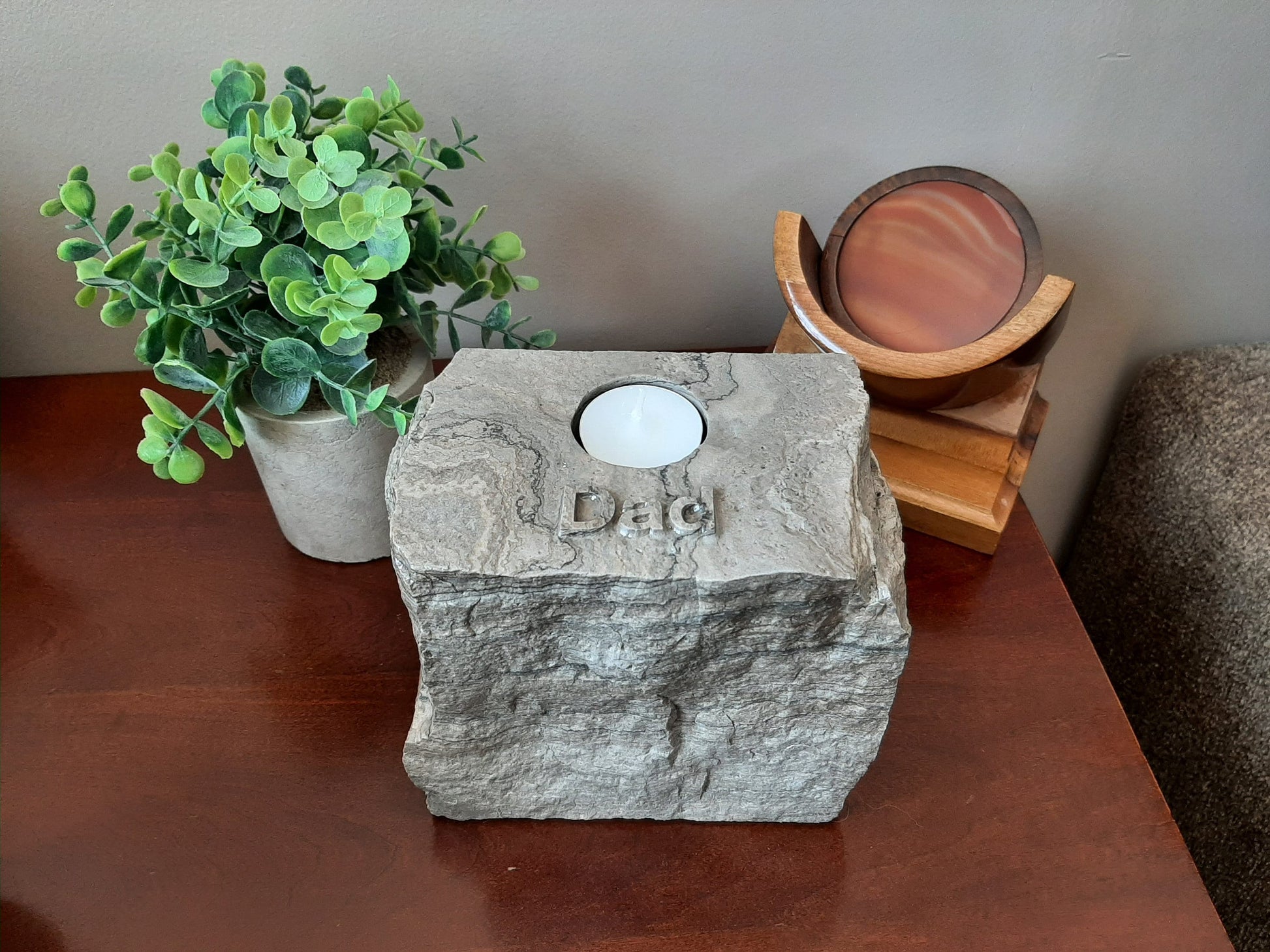 Traditional Stone Memorial Candle Holder