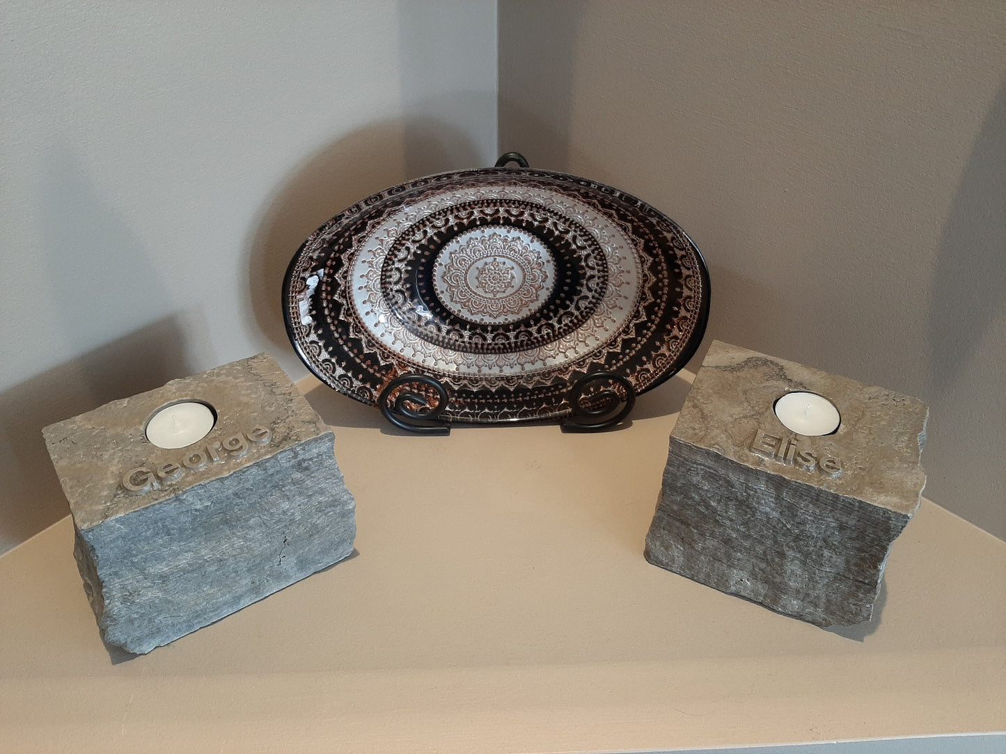 Traditional Stone Memorial Candle Holder